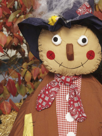 Stuffed Scarecrow on Display at Halloween, Washington, USA