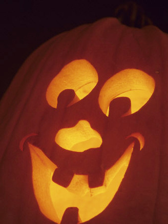 Jack-O-Lantern Lit at Halloween, Washington, USA
