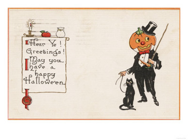 Halloween Greeting - Jack-O-Lantern in Tux