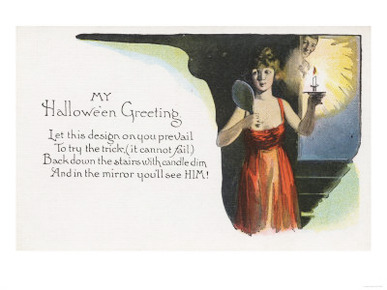 Halloween Greeting - Woman with Candle