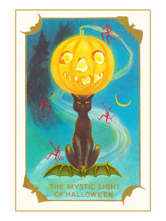 Mystic Light of Halloween, Jack O'Lantern on Black Cat