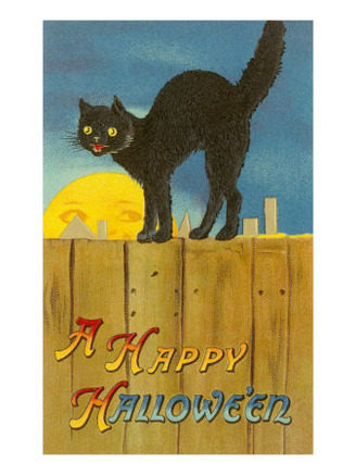 A Happy Halloween, Cat on Fence