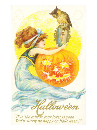 Halloween, Girl with Mirror