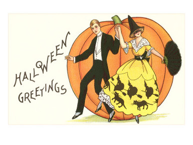 Old-Fashioned Halloween Couple Dancing