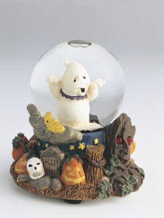 Close-Up of a Halloween Party Snow Globe