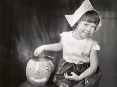 Little Girl in Costume at Halloween