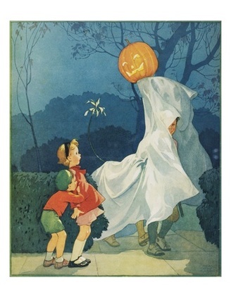 Magazine Cover Depicting Children on Halloween by Miriam Story Hurford